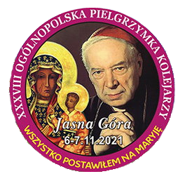 Znaczek pielgrzymkowy z XXXVIII Pielgrzymki Kolejarzy na Jasn� G�r� w 2021 roku.